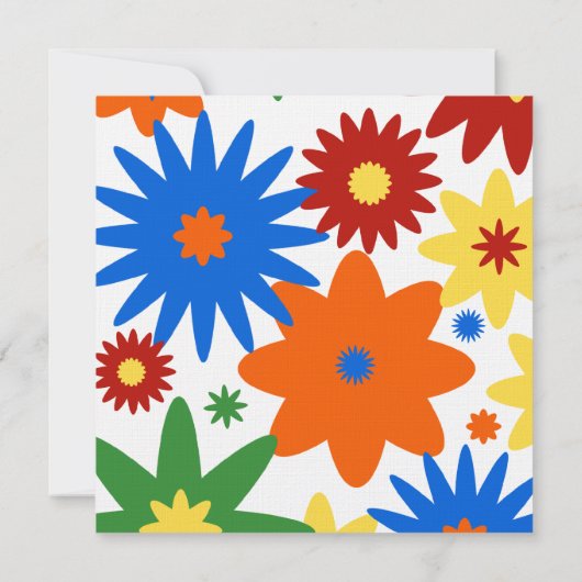 明るい花の引っ越し祝いパーティーのパーティの招待状 招待状 (裏面)