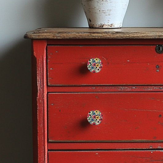 明るい花を持つセラミック絵を描ノブス セラミックノブ