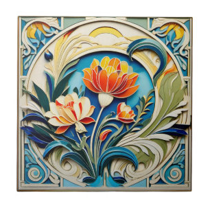 明るい花アールデコセラミックタイル タイル