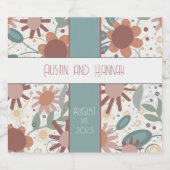 明るい花エレガントモダン咲き スパークリングワインラベル (シングルラベル)