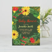 明るい花トロピカルベビーシャワーパーティー招待状 招待状 (スタンド正面)