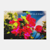 明るい花ドアマット ドアマット (正面)