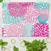 明るい花パターン2 キッチンタオル (折り畳み)