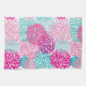 明るい花パターン2 キッチンタオル (横)