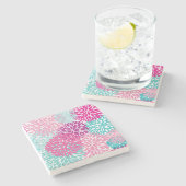 明るい花パターン2 ストーンコースター (横)