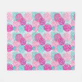 明るい花パターン2 フリースブランケット (正面(横))