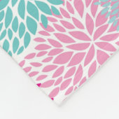 明るい花パターン2 フリースブランケット (角)