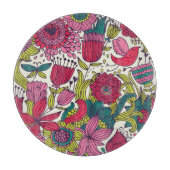 明るい花パターン カッティングボード (正面)