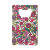 明るい花パターン クレジットカード栓抜き (裏面)