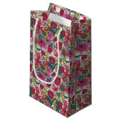 明るい花パターン スモールペーパーバッグ (正面アングル)