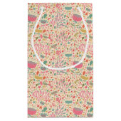 明るい花パターン スモールペーパーバッグ (裏面)