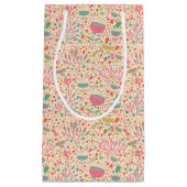 明るい花パターン スモールペーパーバッグ (正面)