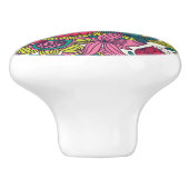明るい花パターン セラミックノブ (側面)