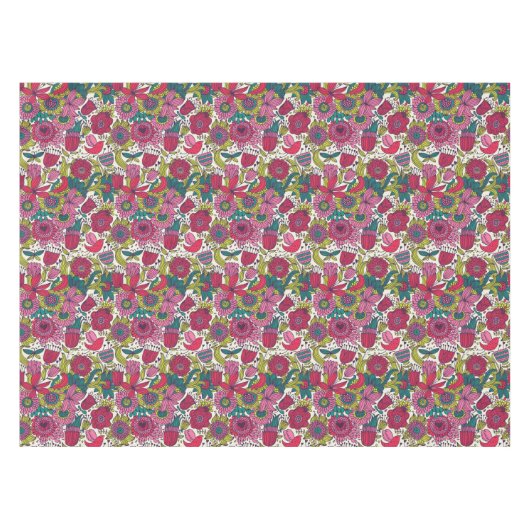 明るい花パターン テーブルクロス (正面(横))