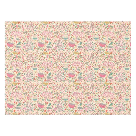 明るい花パターン テーブルクロス (正面(横))