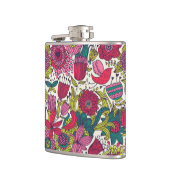 明るい花パターン フラスク (左)