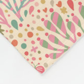 明るい花パターン フリースブランケット (角)