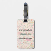 明るい花パターン ラゲッジタグ (裏面縦)