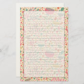 明るい花パターン 便箋 (正面/裏面)