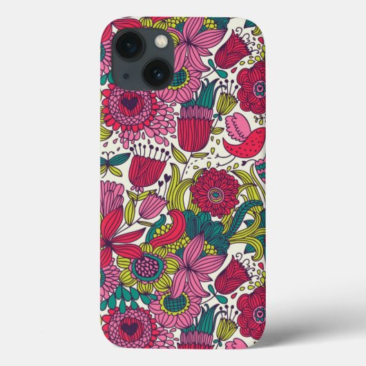 明るい花パターン Case-Mate iPhoneケース (裏面)