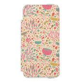 明るい花パターン INCIPIO iPhoneウォレットケース (フォリオ 正面)