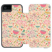 明るい花パターン INCIPIO iPhoneウォレットケース (フォリオ Open)
