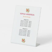 明るい花フローラブーケ、サービス価格 台座サイン (正面)