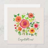 明るい花フローラ花束おめでとう (正面/裏面)