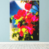 明るい花引きキャンバス印刷 キャンバスプリント (インサイチュ (ウッドフロア))