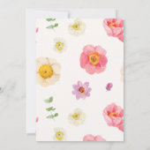 明るい花柄の卒業発表カード 招待状 (裏面)