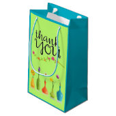 明るい花柄はギフトバッグ感謝していしています スモールペーパーバッグ (裏面アングル)