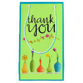 明るい花柄はギフトバッグ感謝していしています スモールペーパーバッグ (正面)