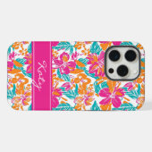 明るい花柄フォンケース（名前） iPhoneケース (裏面横)