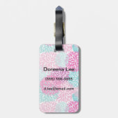 明るい花柄2 ラゲッジタグ (裏面縦)