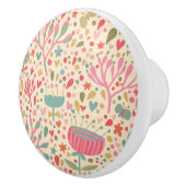 明るい花柄 セラミックノブ (右)