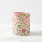 明るい花柄 ツートーンマグカップ (中央)