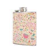 明るい花柄 フラスク (左)