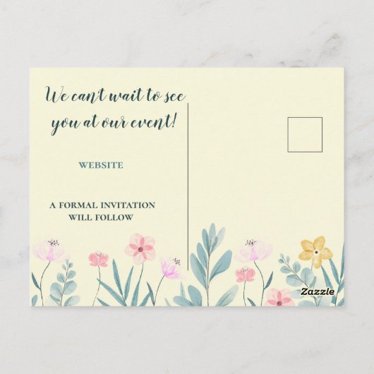 明るい花柄 ポストカード (裏面)