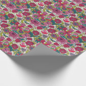 明るい花柄 ラッピングペーパー (角)