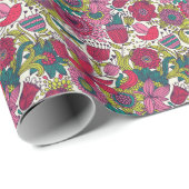 明るい花柄 ラッピングペーパー (ロールコーナー)