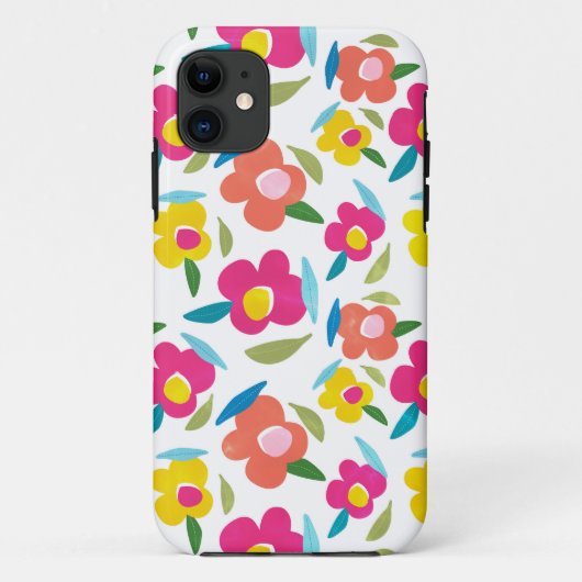 明るい花模様オンホワイト Case-Mate iPhoneケース (裏面)