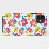 明るい花模様オンホワイト Case-Mate iPhoneケース (裏面(横))