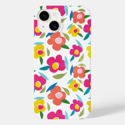 明るい花模様オンホワイト Case-Mate iPhoneケース (裏面)