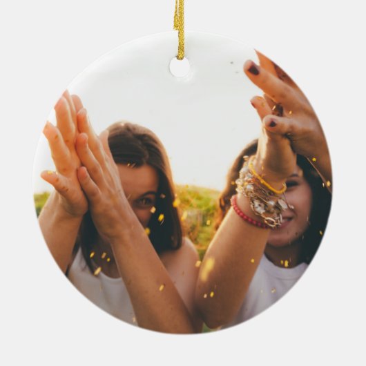 明るい花模様及び白人のShiplapの精神の姉妹の友人 セラミックオーナメント (裏面)