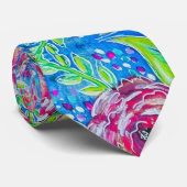 明るい花模様 ネクタイ (ロール)
