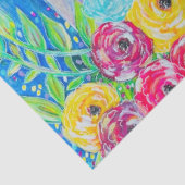 明るい花模様 薄葉紙 (詳細)