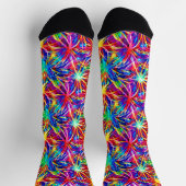 明るい花火と水絵画色の靴下 ソックス (上部)