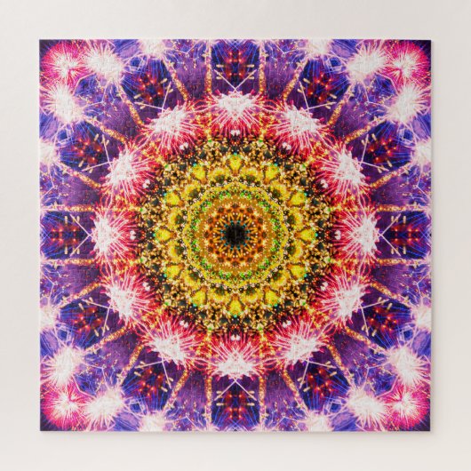 明るい花火の曼荼羅 ジグソーパズル (縦)