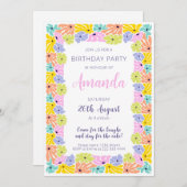 明るい花縁どの誕生会 招待状 (正面/裏面)