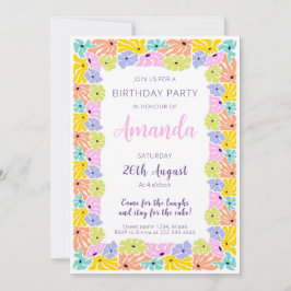 明るい花縁どの誕生会 招待状